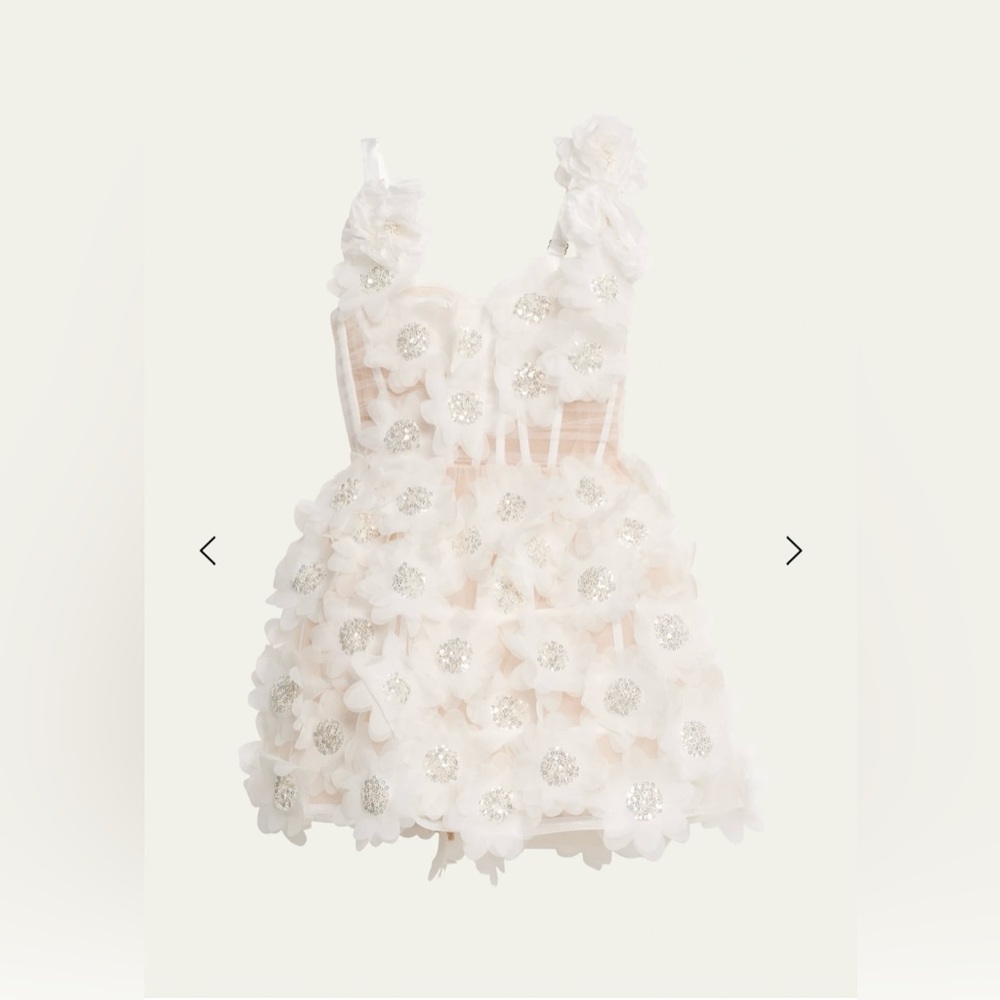 Bronx and Banco Rosalie Sequin-Embellished Applique Mini Dress.